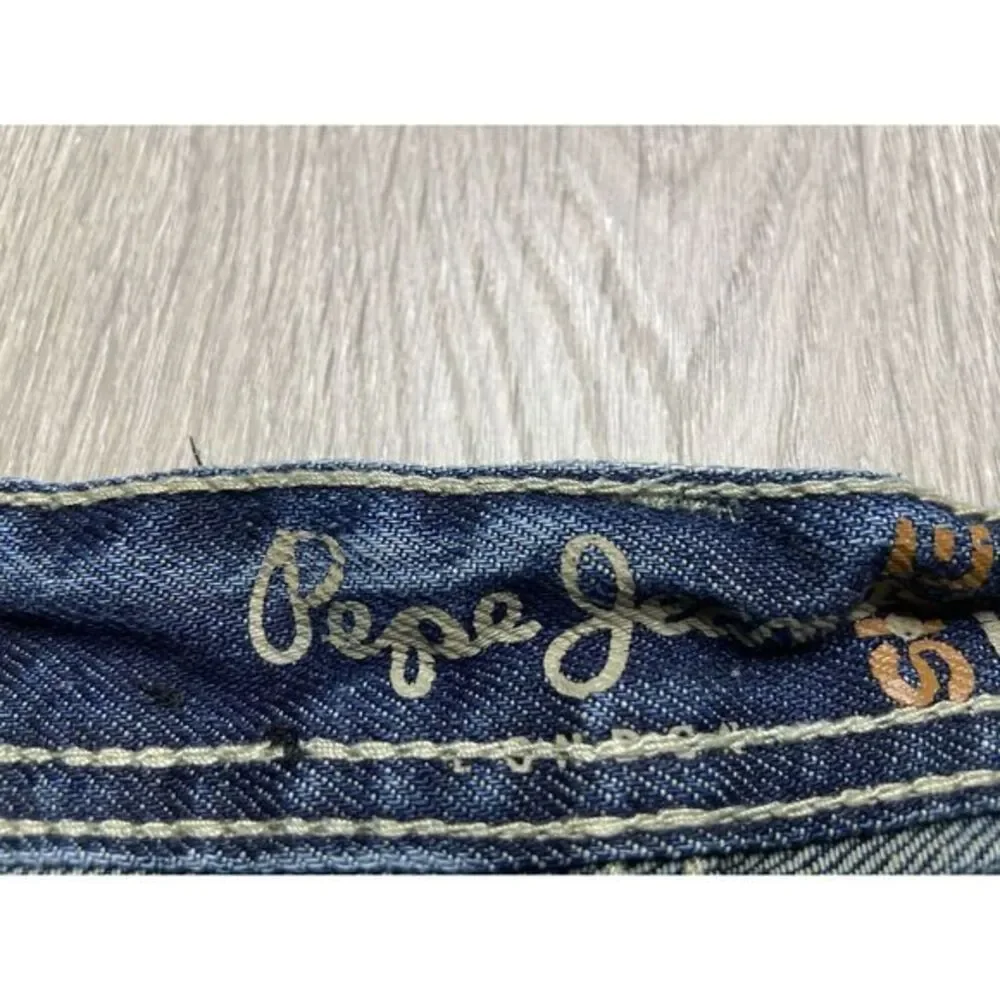 Vintage‎ Pepe Jeans Men 34x33 Blue Slim Straight Flap Pockets London Denim Y2k